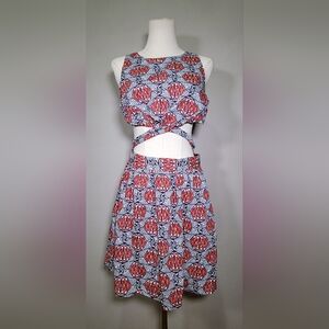 Zara Trafaluc Asian Lantern Sleeveless Cut Out Dress, size Medium